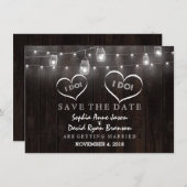 Rustieke Mason Jars Slingerlampen Schuur Save The  Save The Date (Voorkant / Achterkant)