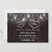 Rustieke Mason Jars Slingerlampen Schuur Save The  Save The Date (Voorkant)