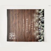 Rustieke Mason Jars Slingerlichten Foto Achtergron Wandkleed (Voorkant (horizontaal))