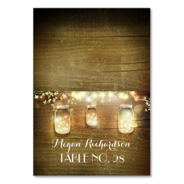 Rustieke Mason Jars String Lights Bruiloft Escort Kaart