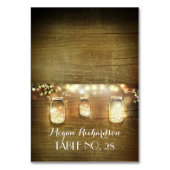Rustieke Mason Jars String Lights Bruiloft Escort Kaart (Voorkant)