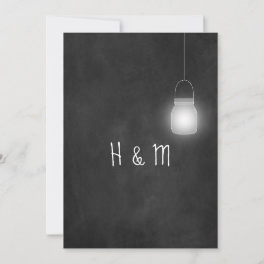 Rustieke Mason Jars verlichting krijtbord uitnodig Kaart (Achterkant)