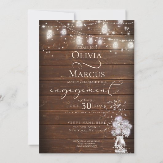 Rustieke Mason-pot-hanglampjes theBarefootBride™ Kaart (Voorkant)