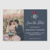 Rustieke Mason potje monogram foto Save the Date Magnetische Uitnodiging (Voorkant)