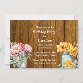 Rustieke Mason potjes met bloemen Schuur Verjaarda Kaart (Voorkant)