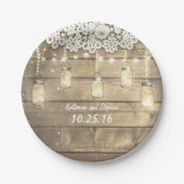 rustieke mason potjes string lampen kant hout papieren bordje (Voorkant)