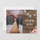 Rustieke Mason Potlantaarntjes Bloem Foto Bedankt Kaart (Voorkant)