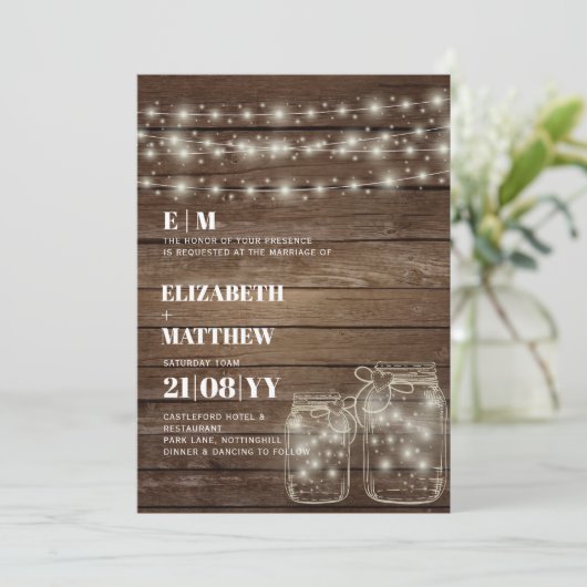 Rustieke Mason Potten Gedrukt of Digitaal Trouwen (Staand voorkant)