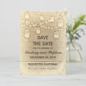 rustieke mason potten Sla de datum kaart (Staand voorkant)