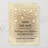 rustieke mason potten Sla de datum kaart (Voorkant / Achterkant)