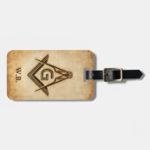 Rustieke Masonic Bagagelabels | Vrijmetselaarscade (Voorkant horizontaal)