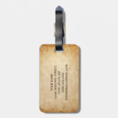 Rustieke Masonic Bagagelabels | Vrijmetselaarscade (Achterkant verticaal)