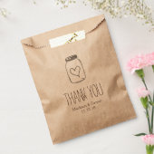 Rustieke Masonjar hart bruiloft dank u Bedankzakje (Gezegeld)