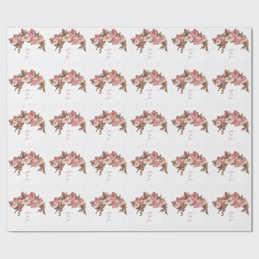 Rustieke Mauve Floral Cadeaupapier (Vlak)