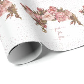 Rustieke Mauve Floral Cadeaupapier (Rol Hoek)