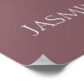 Rustieke Mauve Perzik Bloemrijke Script Trouwbord Poster (Hoek)