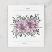 Rustieke Mauve Plum Lila Paarse Floral Wedding Plaatskaartje (Buitenkant ongevouwen)