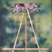 Rustieke Mauve Plum Paarse Bloemen Trouwstoelen Acryl Bord (Neutraal)