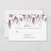 Rustieke Mauve roze botanische bruiloft RSVP Kaartje (Voorkant)