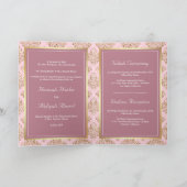 Rustieke Mauve Roze Gouden Damast Moslim Bruiloft (Binnen)