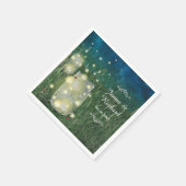 Rustieke Meadow Zomer Nacht Mason Jar en Fireflies Servetten (Hoek)
