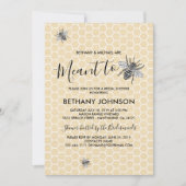 Rustieke 'Meant to Bee' Bruiloftsborrel Kaart (Voorkant)