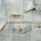 Rustieke Medewerker Woodgrain Blue Company Persone Naamplaatje (In situ)