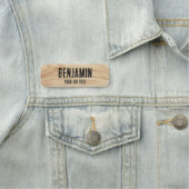 Rustieke Medewerker Woodgrain Zwart Bedrijf Person Naamplaatje (In situ)