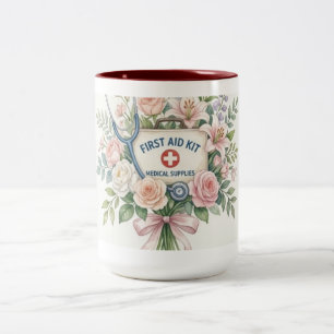 Rustieke medische wanddecoratie – Gele botanische Tweekleurige Koffiemok