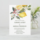 Rustieke Mediterraanse Citroen Trouwfeest Kaart (Staand voorkant)