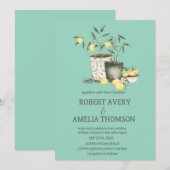 Rustieke mediterrane citroen bruiloft kaart (Voorkant / Achterkant)