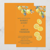 Rustieke mediterrane citroen bruiloft kaart (Voorkant / Achterkant)