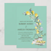 Rustieke mediterrane citroen bruiloft kaart (Voorkant / Achterkant)