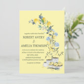 Rustieke mediterrane citroen bruiloft kaart (Staand voorkant)