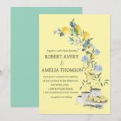 Rustieke mediterrane citroen bruiloft kaart (Voorkant / Achterkant)