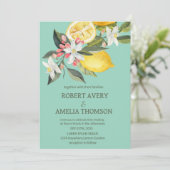 Rustieke mediterrane citroen bruiloft kaart (Staand voorkant)