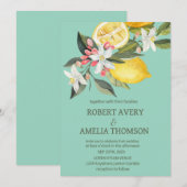 Rustieke mediterrane citroen bruiloft kaart (Voorkant / Achterkant)