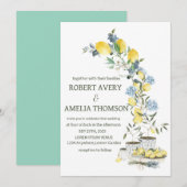 Rustieke mediterrane citroen bruiloft kaart (Voorkant / Achterkant)