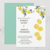 Rustieke mediterrane citroen bruiloft kaart (Voorkant / Achterkant)