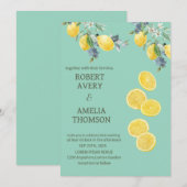 Rustieke mediterrane citroen bruiloft kaart (Voorkant / Achterkant)