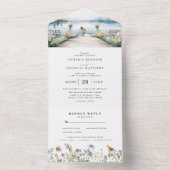 Rustieke Meerbloem | Boho Bruiloft All In One Uitnodiging (Binnen)