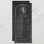 Rustieke menu- of prijskaart schoolbord dansende h kaart (Voorkant / Achterkant)