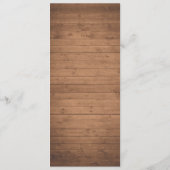 Rustieke menukaart met houten snaarlampen bloemen (Achterkant)