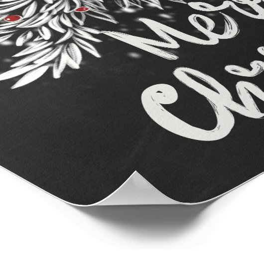 Rustieke Merry Christmas Chalkboard Poster (Hoek)