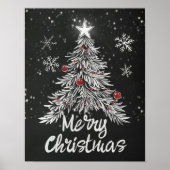 Rustieke Merry Christmas Chalkboard Poster (Voorkant)