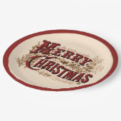 Rustieke Merry Christmas Paper Borden Papieren Bordje (Gekanteld)