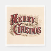 Rustieke Merry Christmas Paper Borden Servet (Voorkant)