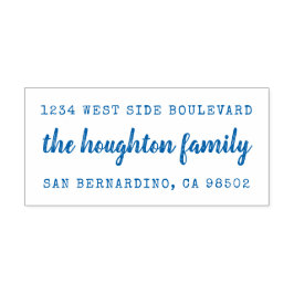 Rustieke met de hand geschreven familienaam Retour Zelfinktende Stempel