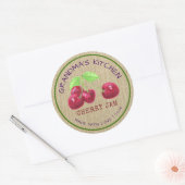 Rustieke 'Met Liefde Gemaakt' Jute Kersenjam  Ronde Sticker (Envelop)