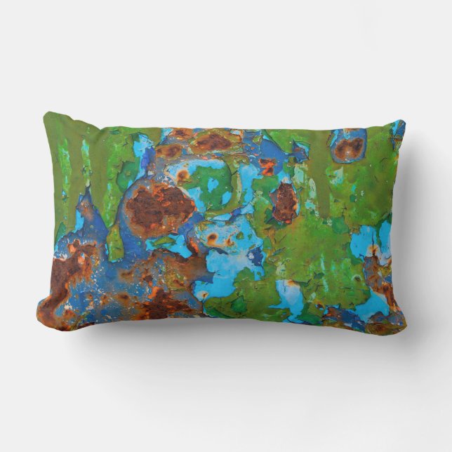 Rustieke Metal Peeling Paint Grunge  Buiten Buitenkussen (Voorkant)